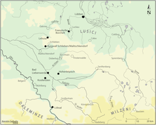 Karte mit Darstellung der
 vermuteten Lage Liubusuas